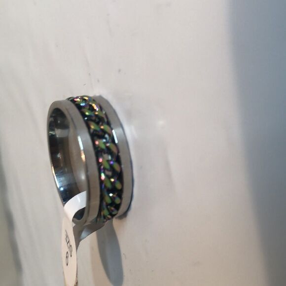 Stainless Steel Spinner Chain Ring Band Size 9 Unisex Accessory - Picture 4 of 4